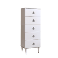 Комод узкий Римини (Белый/Серебро) РМКМ-2