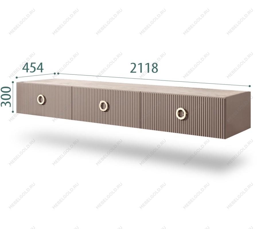 Тумба телевизионная 2.1м Bogemia Fly Fillini (Мокка) (Novabuk/Золото) БМТ-2