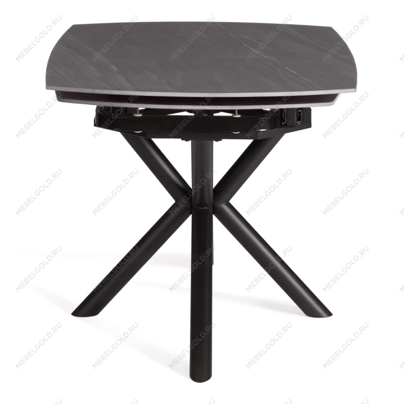 Стол обеденный Winston/Винстон, столешница керамика (матовая) /опоры металл, темно-серый/черный, (120+30+30)x80x75(+1) см | изображение 1