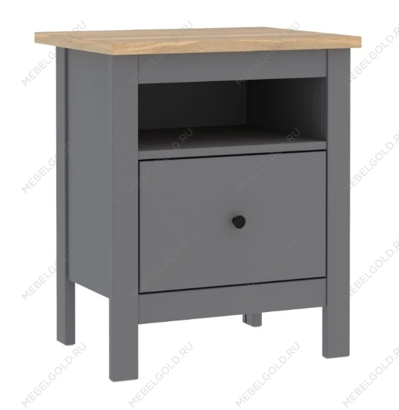 САГА тумба прикроватная серая/ясень