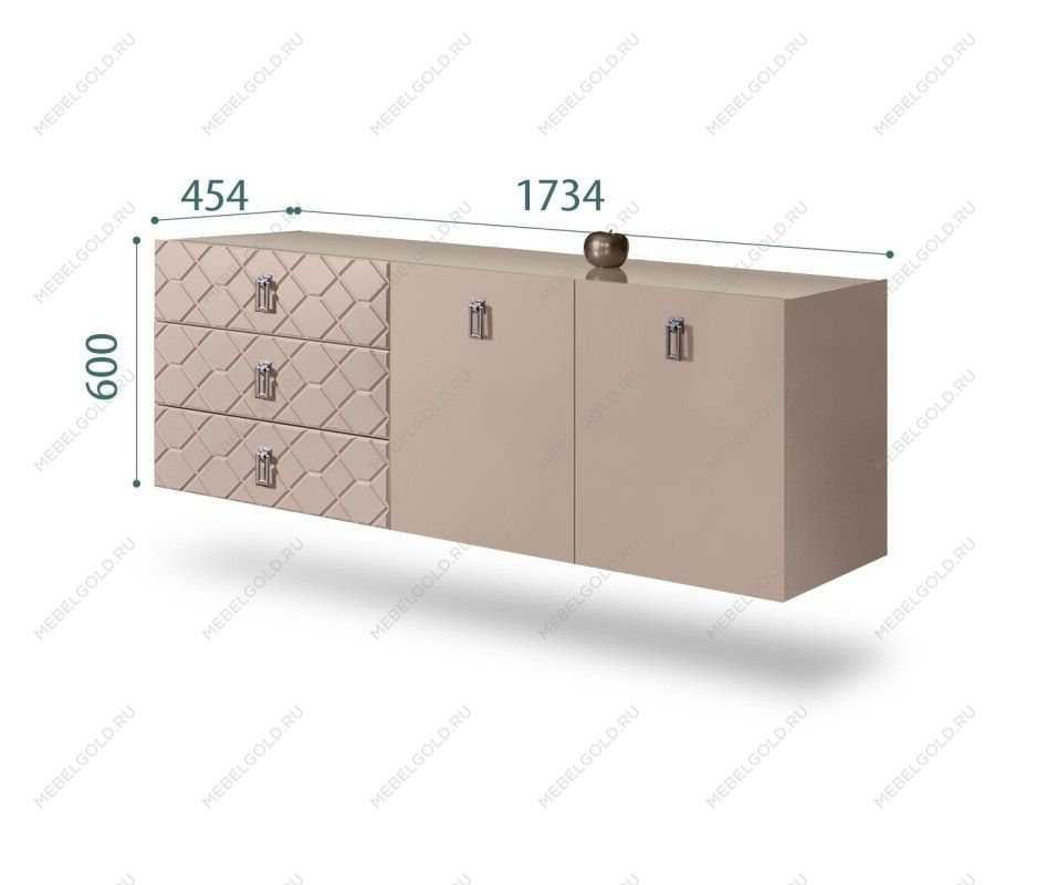 Комод 1.6м Bogemia Fly Farfalle (Мокка) (Lakobel/Хром) БМКМ-4