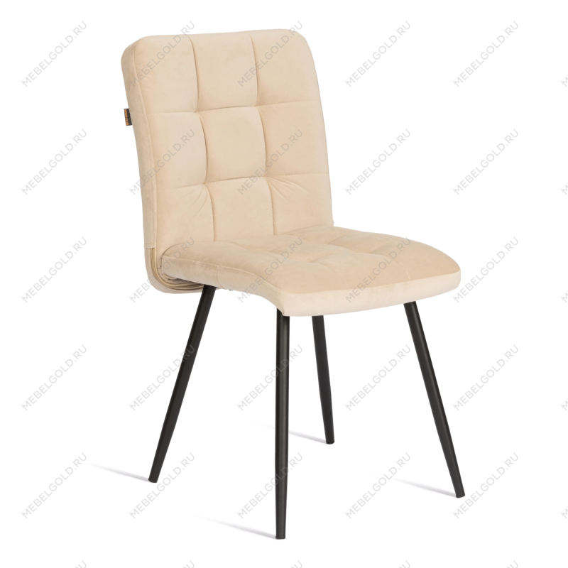 Стул обеденный Medeo, велюр, 47х56х89, молочный/черный, (Porsche 2)