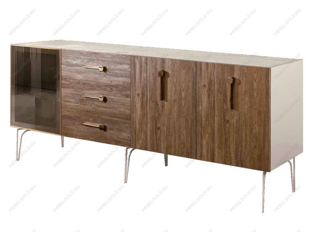 Комод 2.1м Bogemia Wood Wo (Слоновая кость) (Novabuk/Золото) БМКМ-5(Wo)[4]
