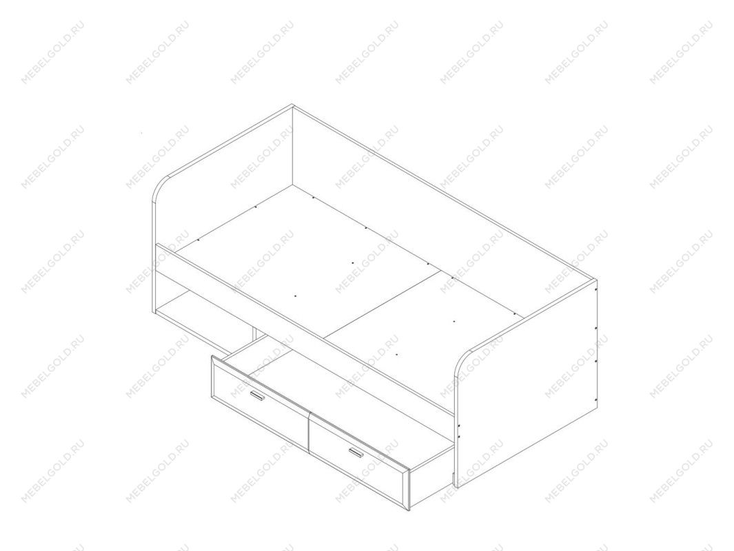 Кровать Грейс LOZ90 без мягких элементов | изображение 2