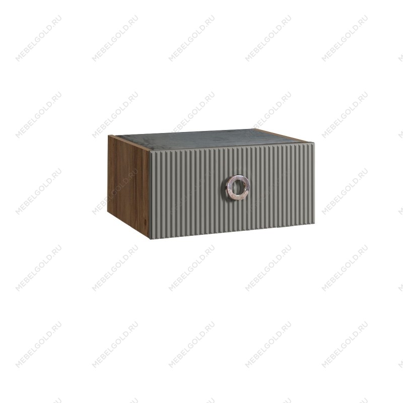 Тумба прикроватная Bogemia Woodline Fly Fi (Серый) (Novabuk/Хром) БМТП-1