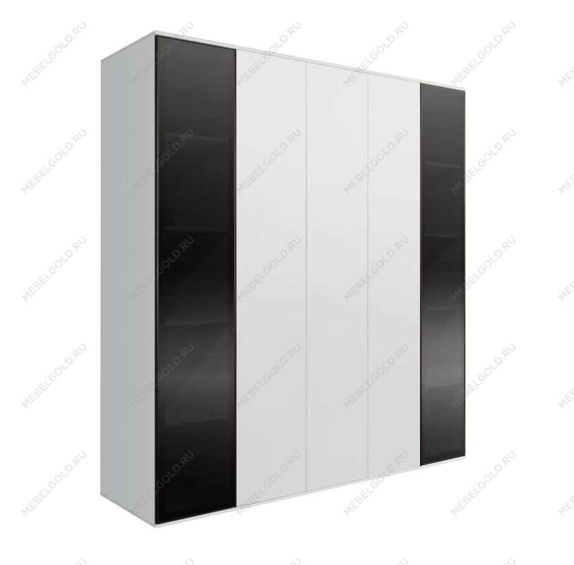 Шкаф 5-ти дв. Bogemia Air (Белый/Черный) БМШ2/5(2)