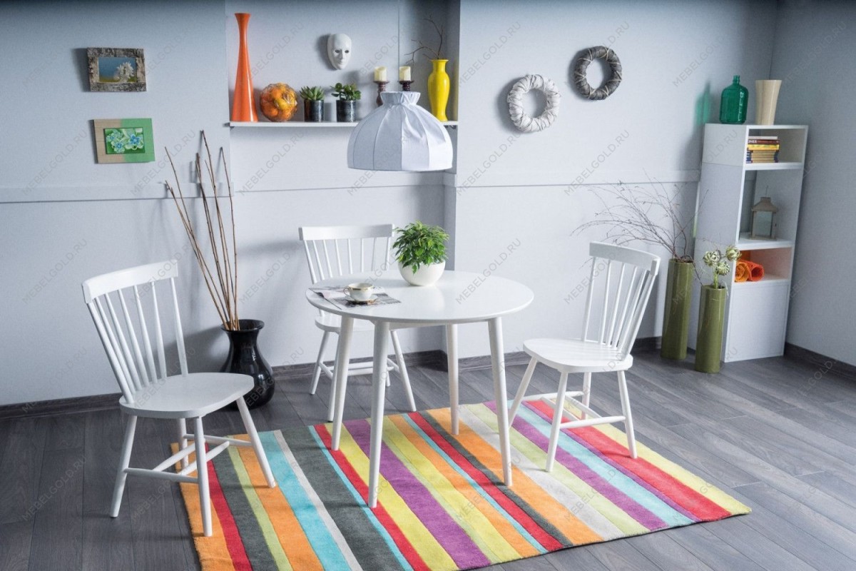 Стол обеденный Signal LARSON 90 (белый)