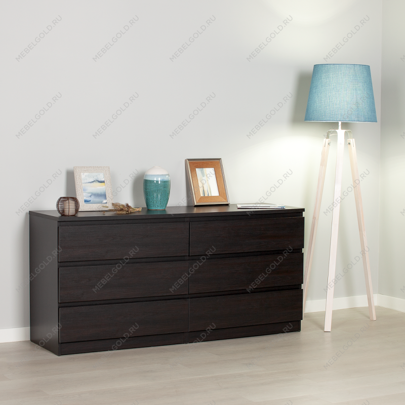 МАЛЬТА комод ИКЕА / IKEA 6 ящиков 160х76 Дуб Венге | изображение 5