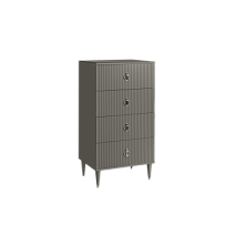 Комод 4 ящика Римини СОЛО (Серый/Серебро) РМКМ-6(s)