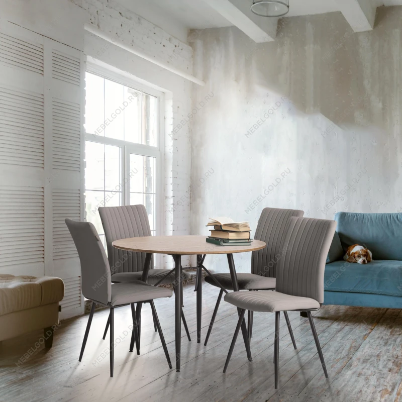 Стул обеденный Monte Carlo, флок, серый/черный, 29, 50х55х93 | изображение 14