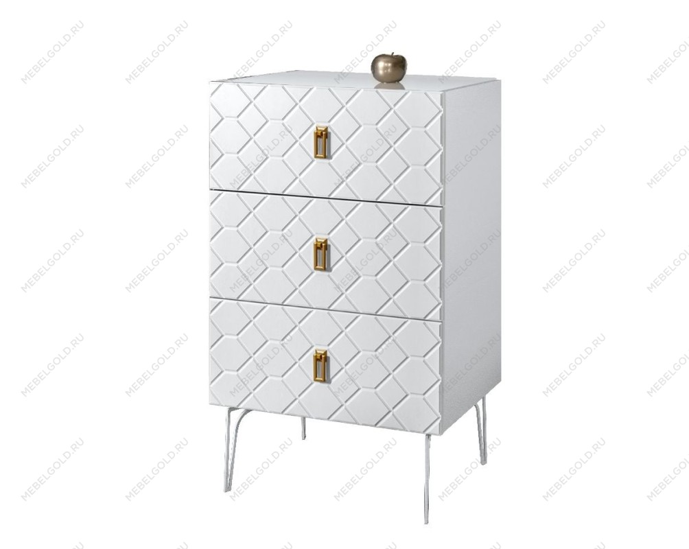 Комод Bogemia Farfalle (Белый) (Lakobel/Золото) БМКМ-1(Fa)