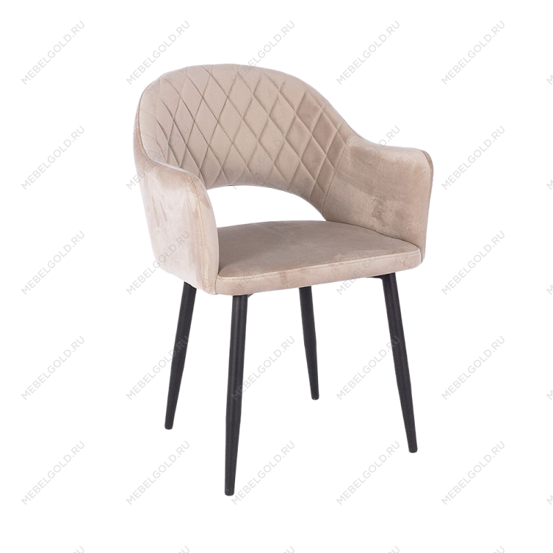 м. Римская - Стул Белладжио бежевый бархат ножки черные