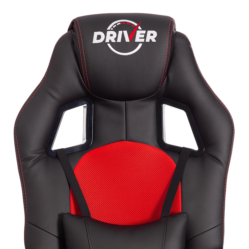 Кресло DRIVER (22), кож/зам/ткань, черный/красный, 36-6/TW-08 | изображение 6