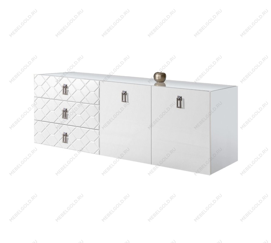 Комод 1.6м Bogemia Fly Farfalle (Белый) (Lakobel/Хром) БМКМ-4
