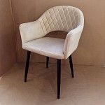 м. Римская - Стул Белладжио бежевый бархат ножки черные | изображение 7