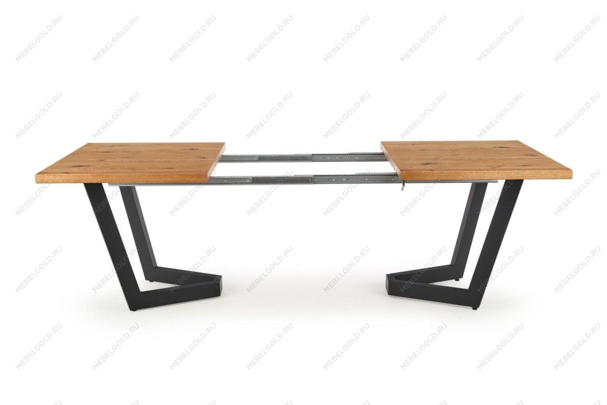 Стол обеденный Halmar MASSIVE раскладной (дуб светлый/черный) | изображение 4