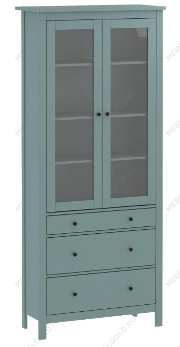 САГА шкаф с витриной 90 темно-бирюзовый