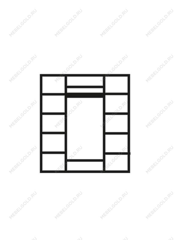 Шкаф 4-х дв. (2 зеркала) для платья и белья Венеция дуб седан ВНШ1/4 | изображение 1