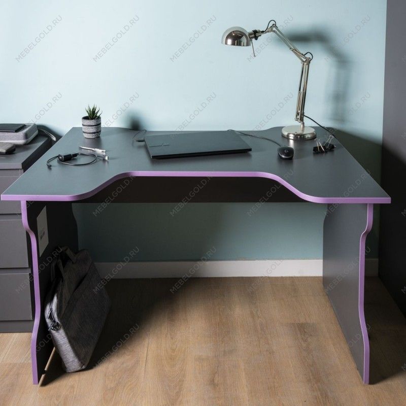 ВАРДИГ стол компьютерный ИКЕА / IKEA K1 120x82, антрацит/фиолетовый | изображение 3