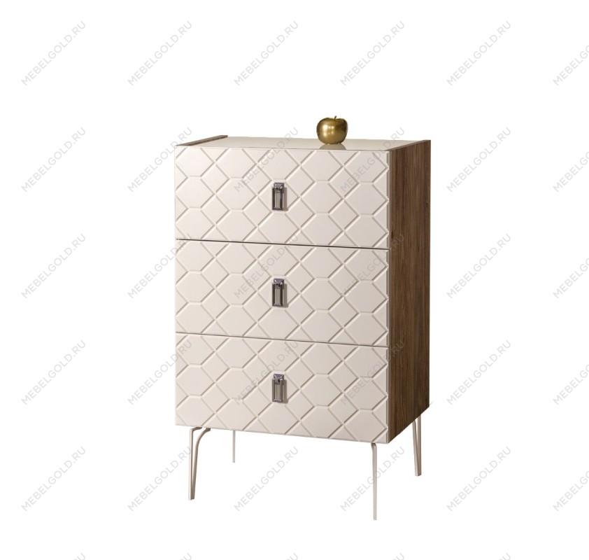 Комод Bogemia Woodline Fa (Слоновая кость) (Lakobel/Хром) БМКМ-1
