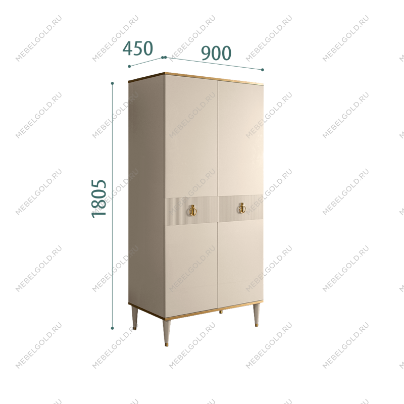 Шкаф-пенал Римини СОЛО (Ваниль/Золото) РМП-2(s)