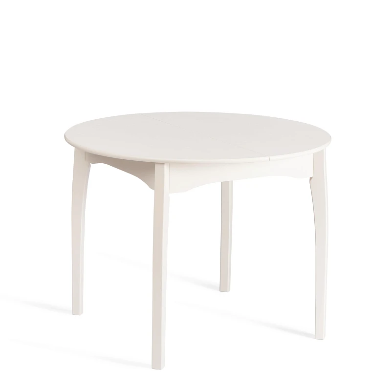 Стол DIAMANTE круглый, бук, мдф, шпон дуба, 100 х 100+30 х 75 см, Ivory white | изображение 2