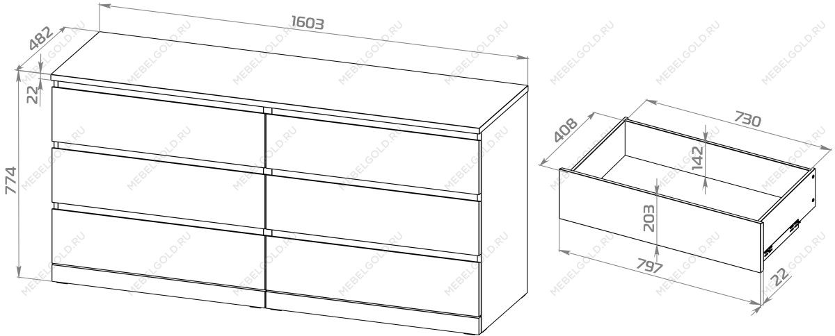 Варма Прайм 6Д комод 160x77x48 шпон ясень, коричневый | изображение 2