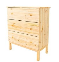 Комод Тарва Т-3 3 ящика (натуральный)