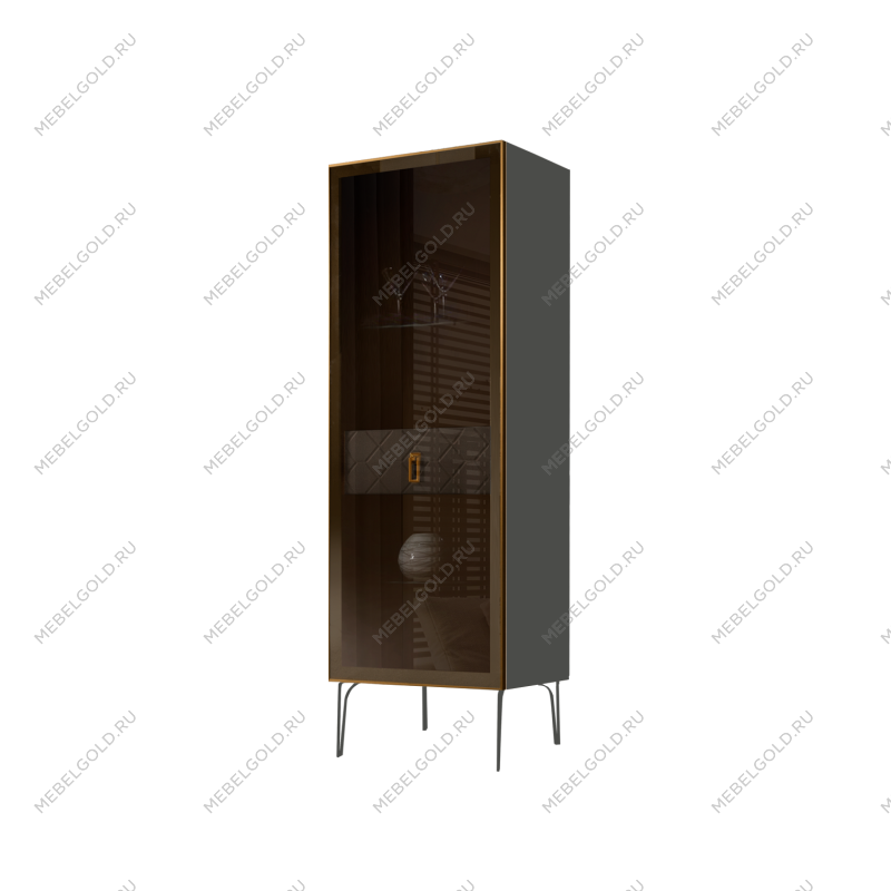 Витрина Bogemia Farfalle (Серый/Золото) БМВ1-1С(Fa)