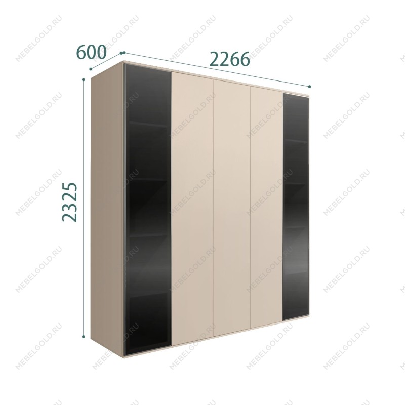 Шкаф 5-ти дв. Bogemia Air (Ваниль/Серебро) БМШ2/5(2)