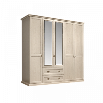 Шкаф 5-и дв. (с зеркалами) для платья и белья с выдвижными ящиками Венеция дуб седан ВНШ1/51