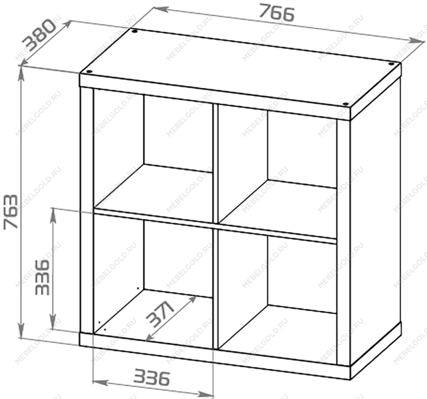 КАЛЛАКС / ФОРА Стеллаж ИКЕА / IKEA 4, квадратной формы с четырьми открытыми ячейками, тамбурат, цвет белый | изображение 3