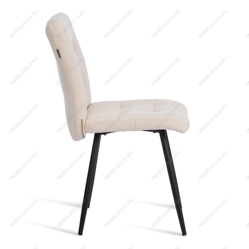 Стул обеденный Medeo, флок, молочный/черный, 4, 47х56х89 | изображение 1