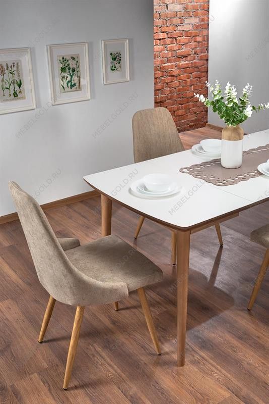 Стол обеденный Halmar BARRET раскладной (белый матовый/дуб лефкас) | изображение 8