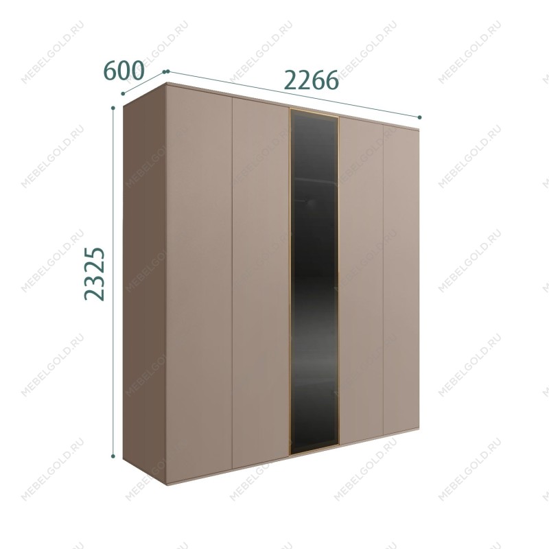 Шкаф 5-ти дв. Bogemia Air (Мокка/Золото) БМШ2/5(1)