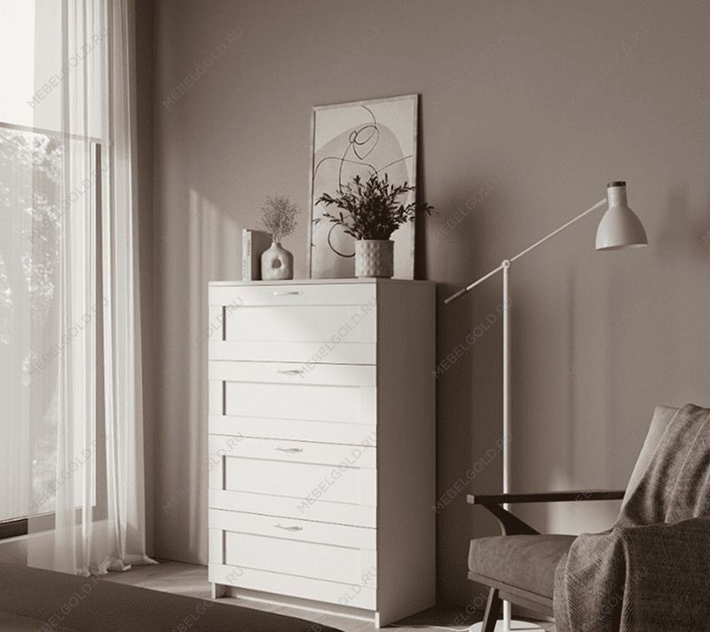 БРИМНЭС / СИРИУС комод ИКЕА / IKEA 4 ящика белый | изображение 5