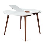 Стол круглый раскладной обеденный BOSCO (Боско) Белый + Коричневый | изображение 3