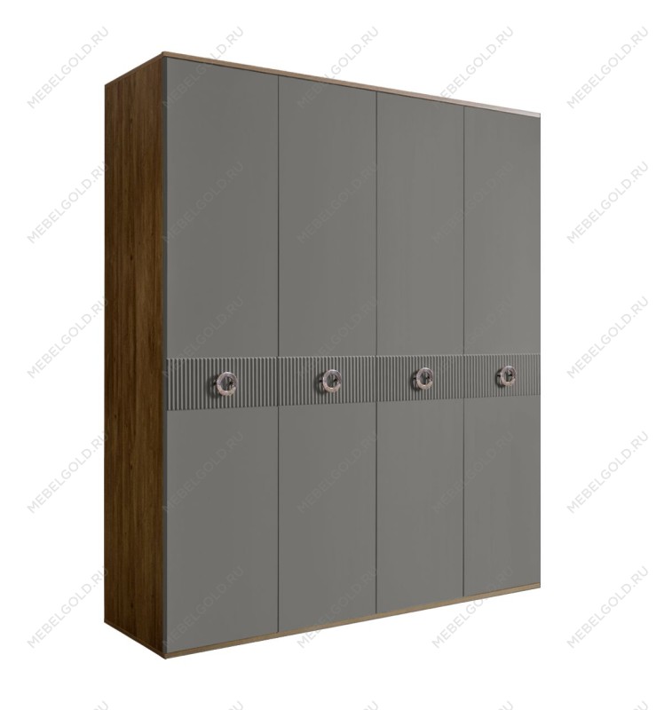 Шкаф 4-х дверный Bogemia Woodline Fi (Серый/Хром) БМШ2/4