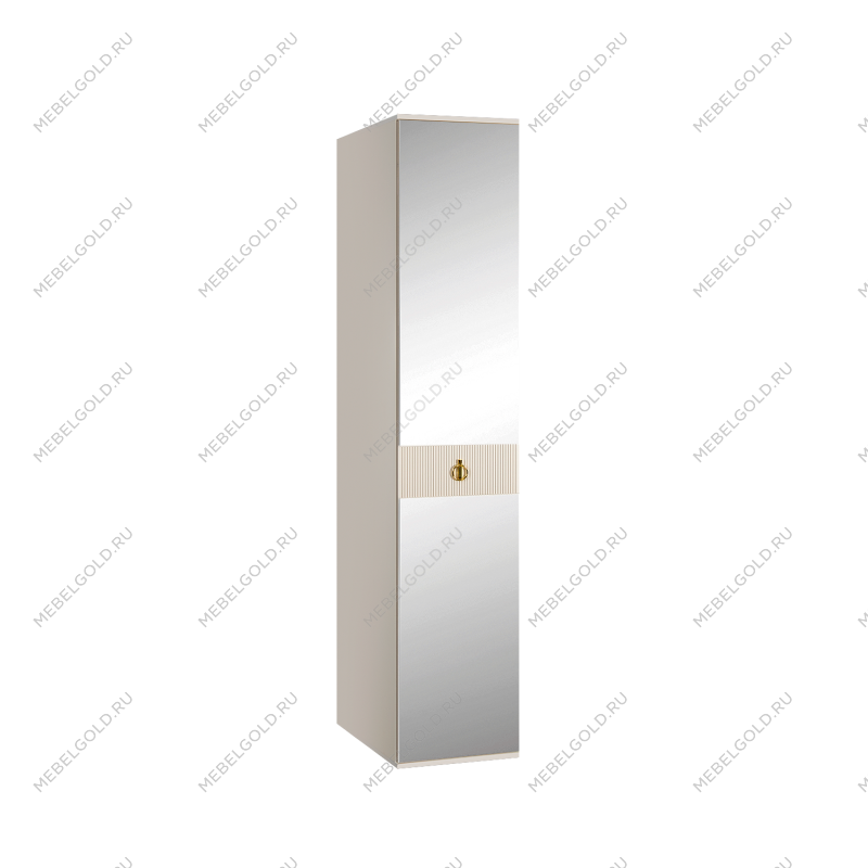 Шкаф 1-но дверный с зеркалом Римини СОЛО (Бежевый/Золото) РМШ1/1(s)