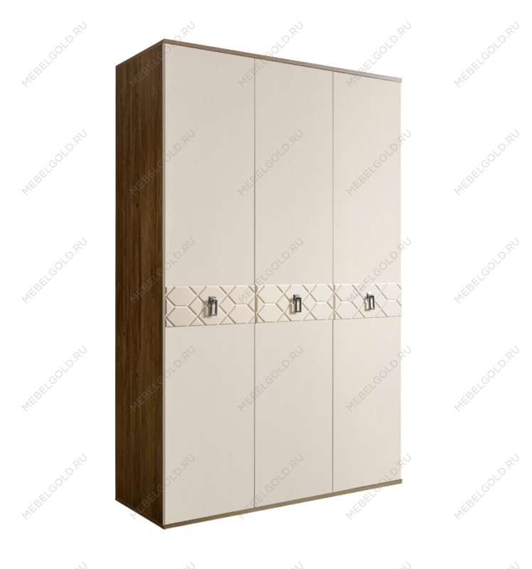 Шкаф 3-х дверный Bogemia Woodline Fa (Слоновая кость/Хром) БМШ2/3