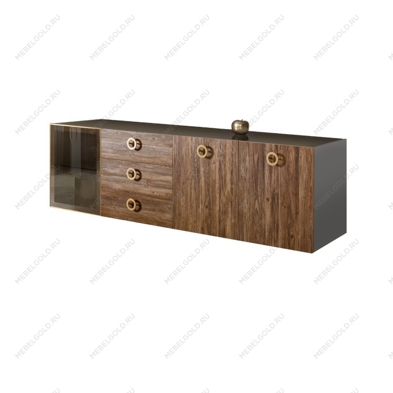 Комод 2.1м Bogemia Fly Wood Fi (Серый) (Lakobel/Золото) БМКМ-5[4]