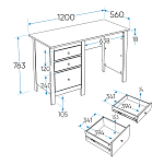 САГА стол письменный 120х56 белый | изображение 1