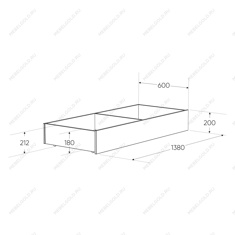 ОРИОН ящик под кровать выкатной ИКЕА / IKEA 140 сонома | изображение 1