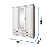 Шкаф 3-створчатый Тиффани 3D4S вудлайн кремовый | изображение 2