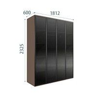 Шкаф 4-х дверный Bogemia Air (Мокка/Черный) БМШ2/4(4)