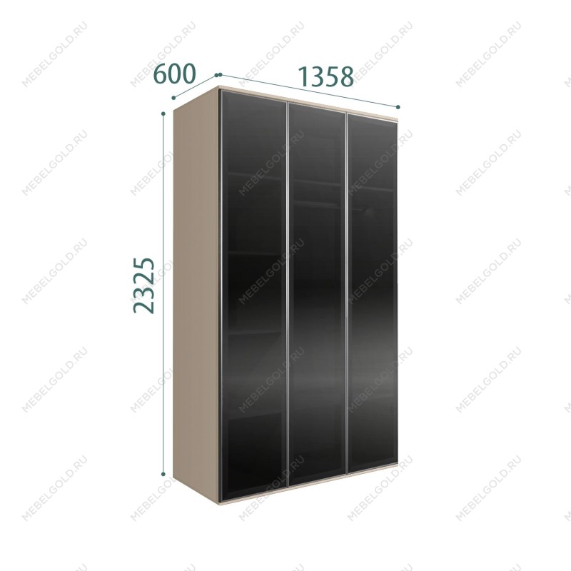 Шкаф 3-х дверный Bogemia Air (Ваниль/Серебро) БМШ2/3(3)
