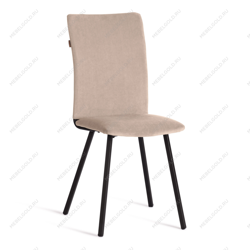 Стул обеденный La Rousse, флок, бежевый/черный, 7, 49х50х93