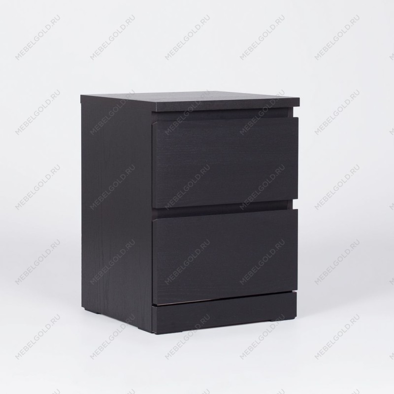 МАЛЬМ / VARMA Тумба прикроватная ИКЕА / IKEA 2, 40x54.8x40, шпон, черный | изображение 1