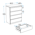 МАЛЬТА комод ИКЕА / IKEA 4 ящика 80х99 белый | изображение 3