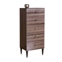 Комод узкий Римини (Орех империя/Серебро) РМКМ-2